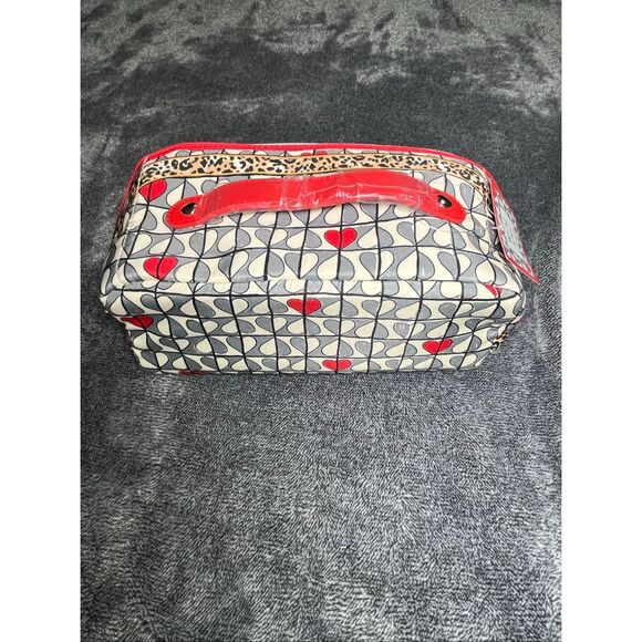 Brighton Handbags - Brighton Wild Love Cosmetic Makeup Bag Travel Organizer Hearts Leopard Print Red